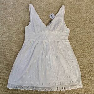 American Eagle Eyelet dress women’s L white babydoll beach cute lined Cotton NWT
